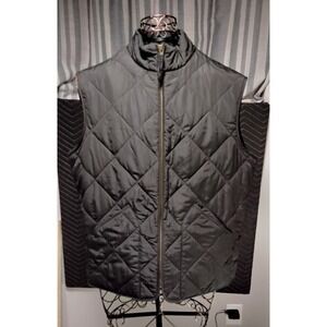 J Crew Authentic Outerwear Quilted Vest Mens Size L Black Puffer Sleeveless